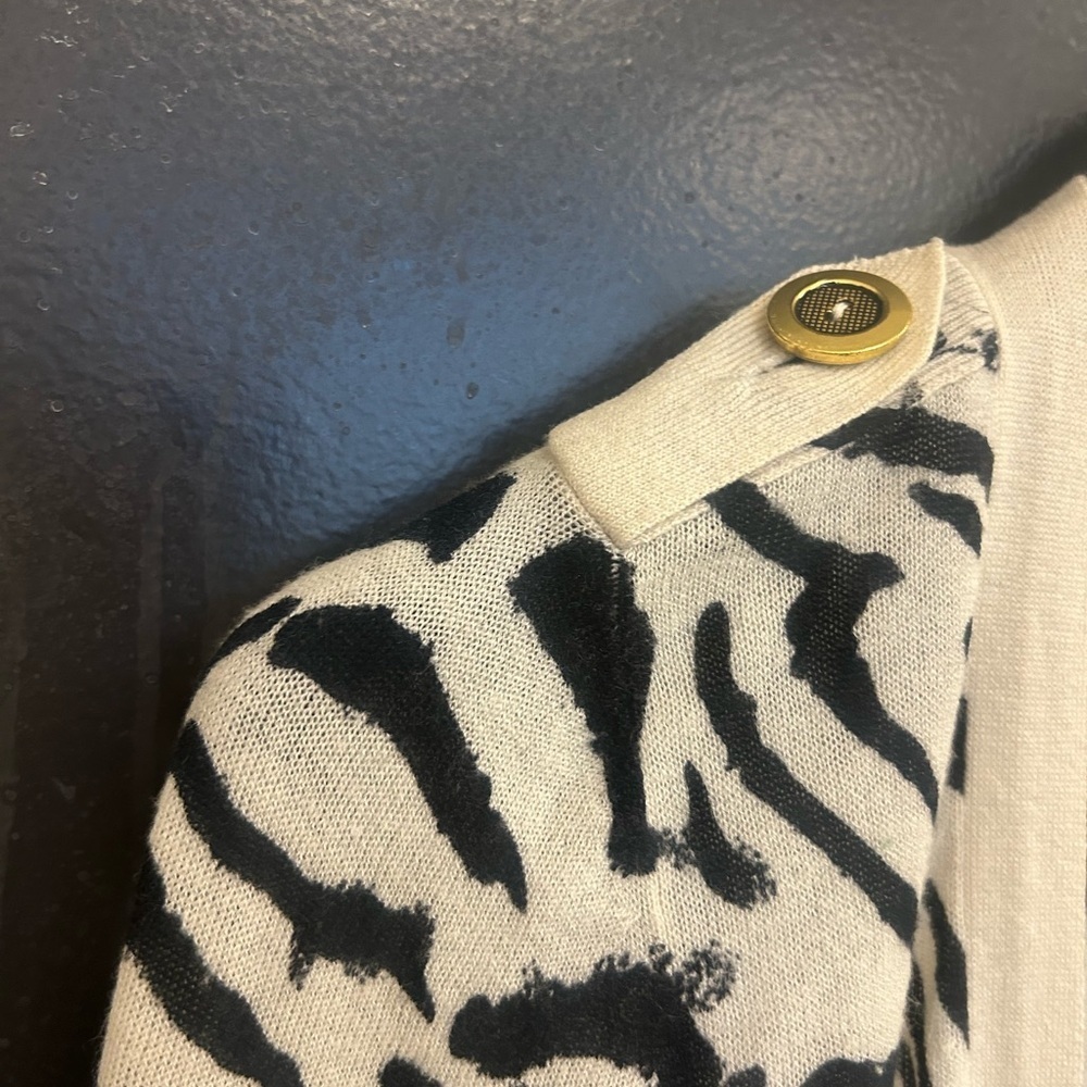 Literature Noir XS wool cashmere zebra cardigan vintage good used condition - Picture 5 of 13